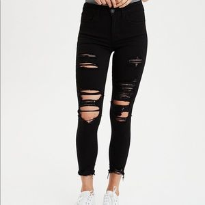 American Eagle Black Ripped Jeans